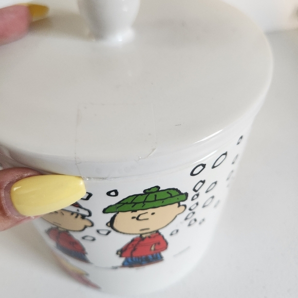 Peanuts Charlie Brown Cookie Jar Coffee Storage Kitchen Christmas Winter White - Picture 5 of 8